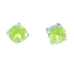 6mm Peridot and Sterling Silver Post Earrings